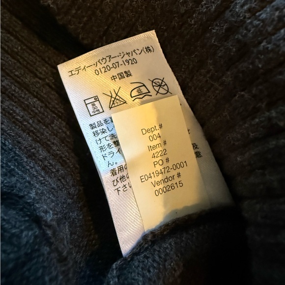 VTG Eddie Bauer Mens Size L Cotton Cashmere Cardigan Gray V Neck Button Grandpa - Picture 11 of 16